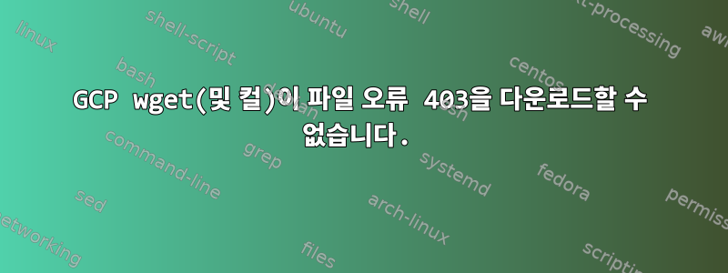 GCP wget(및 컬)이 파일 오류 403을 다운로드할 수 없습니다.