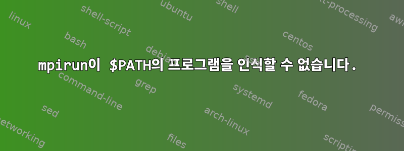 mpirun이 $PATH의 프로그램을 인식할 수 없습니다.