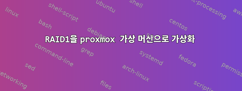 RAID1을 proxmox 가상 머신으로 가상화