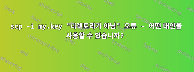 scp -i my.key "디렉토리가 아님" 오류 - 어떤 대안을 사용할 수 있습니까?