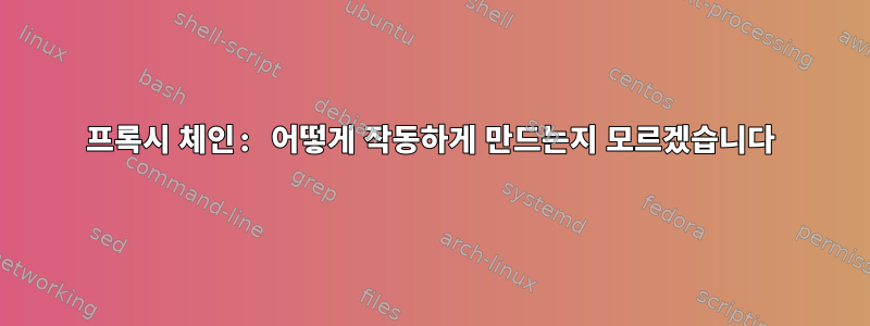 프록시 체인: 어떻게 작동하게 만드는지 모르겠습니다