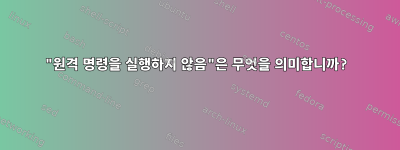 "원격 명령을 실행하지 않음"은 무엇을 의미합니까?