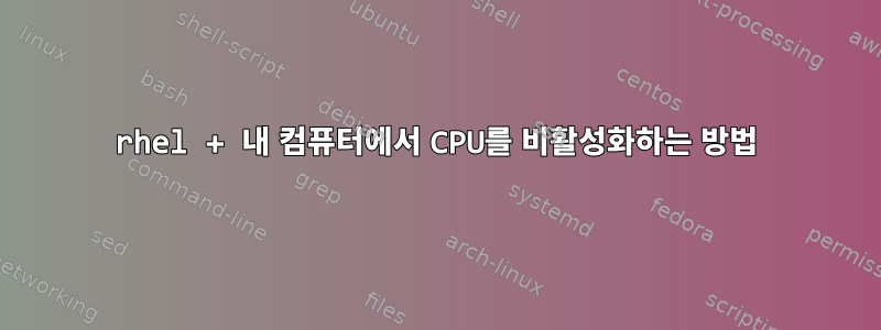 rhel + 내 컴퓨터에서 CPU를 비활성화하는 방법