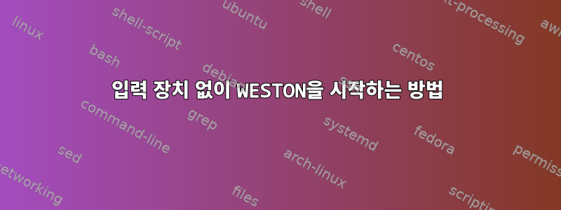 입력 장치 없이 WESTON을 시작하는 방법