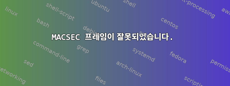 MACSEC 프레임이 잘못되었습니다.