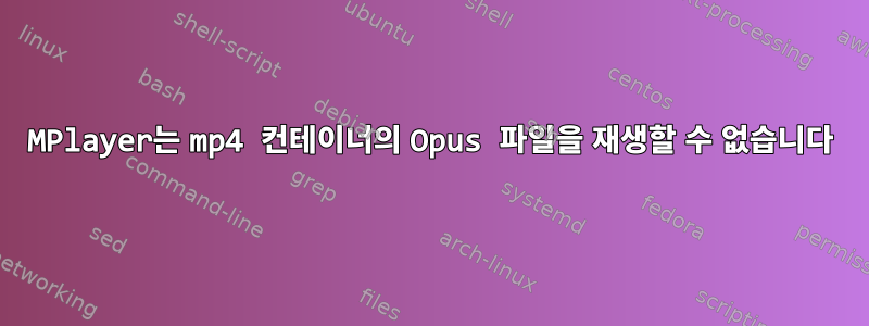 MPlayer는 mp4 컨테이너의 Opus 파일을 재생할 수 없습니다