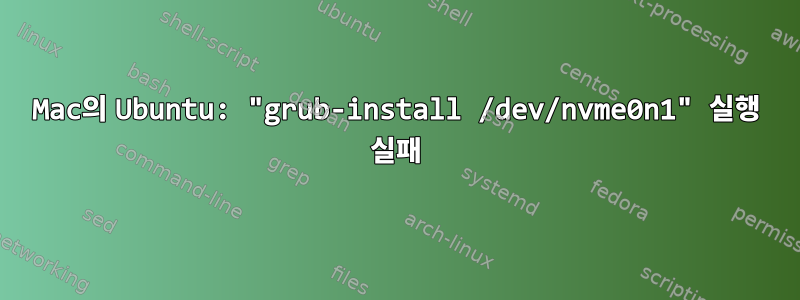 Mac의 Ubuntu: "grub-install /dev/nvme0n1" 실행 실패