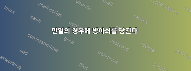 만일의 경우에 방아쇠를 당긴다