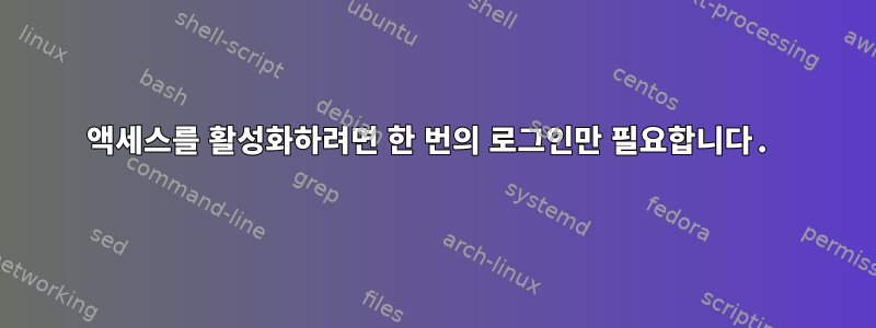 액세스를 활성화하려면 한 번의 로그인만 필요합니다.