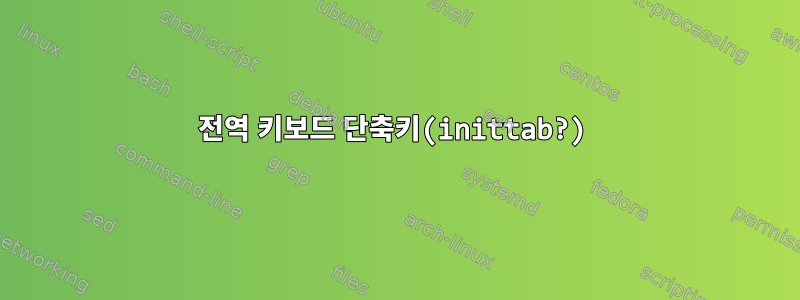 전역 키보드 단축키(inittab?)