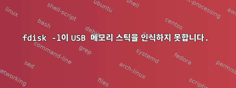 fdisk -l이 USB 메모리 스틱을 인식하지 못합니다.