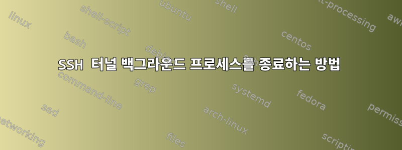 SSH 터널 백그라운드 프로세스를 종료하는 방법