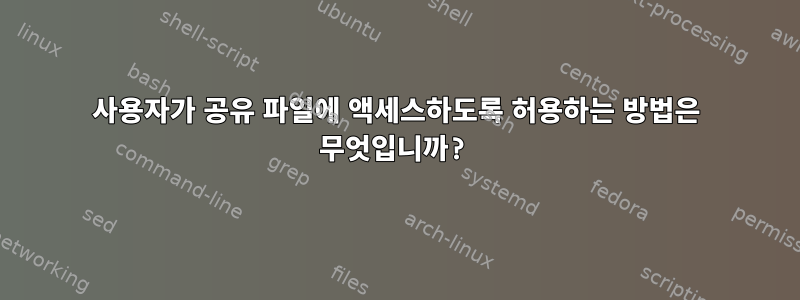 사용자가 공유 파일에 액세스하도록 허용하는 방법은 무엇입니까?