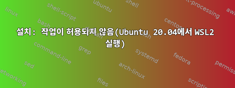 설치: 작업이 허용되지 않음(Ubuntu 20.04에서 WSL2 실행)