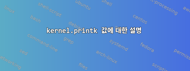 kernel.printk 값에 대한 설명