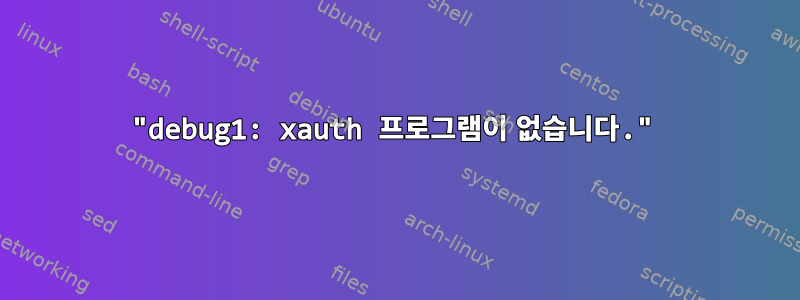 "debug1: xauth 프로그램이 없습니다."