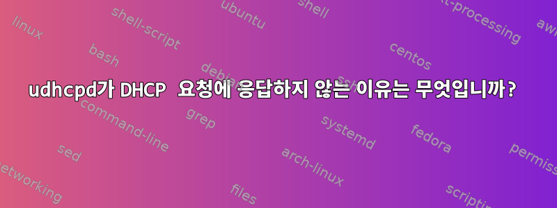 udhcpd가 DHCP 요청에 응답하지 않는 이유는 무엇입니까?