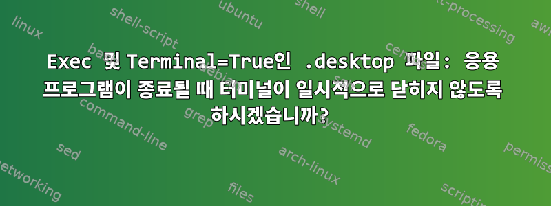 Exec 및 Terminal=True인 .desktop 파일: 응용 프로그램이 종료될 때 터미널이 일시적으로 닫히지 않도록 하시겠습니까?