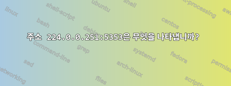 주소 224.0.0.251:5353은 무엇을 나타냅니까?