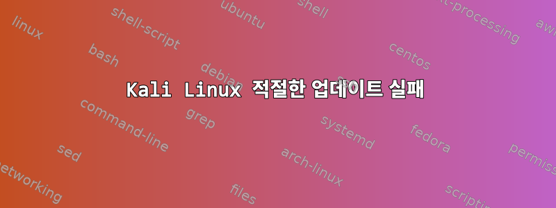 Kali Linux 적절한 업데이트 실패