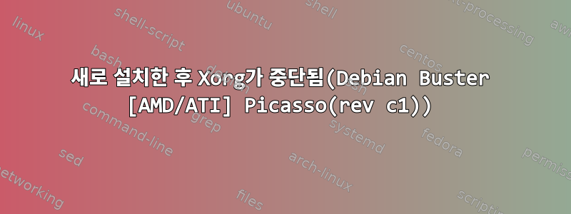 새로 설치한 후 Xorg가 중단됨(Debian Buster [AMD/ATI] Picasso(rev c1))