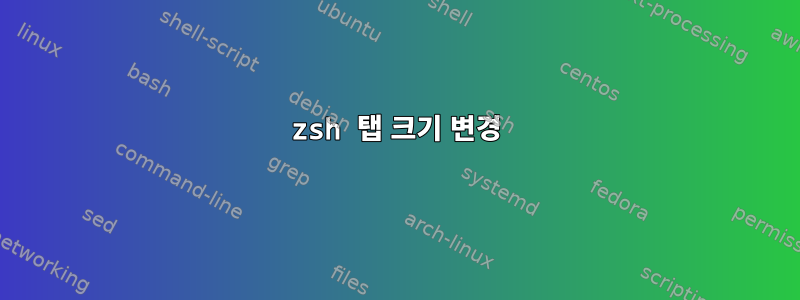 zsh 탭 크기 변경