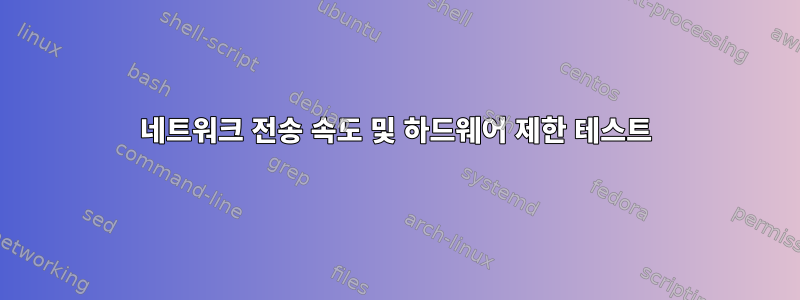 네트워크 전송 속도 및 하드웨어 제한 테스트