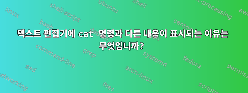 텍스트 편집기에 cat 명령과 다른 내용이 표시되는 이유는 무엇입니까?