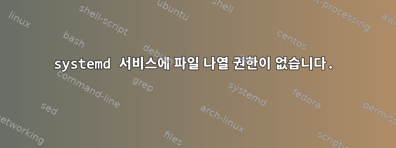 systemd 서비스에 파일 나열 권한이 없습니다.