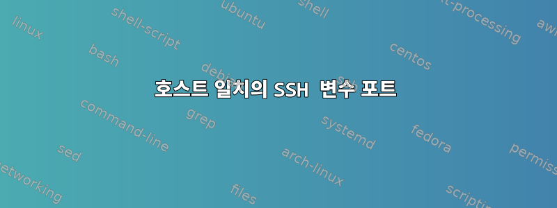 호스트 일치의 SSH 변수 포트