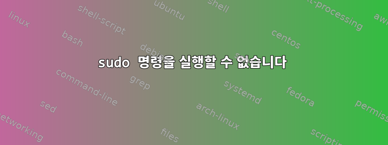 sudo 명령을 실행할 수 없습니다