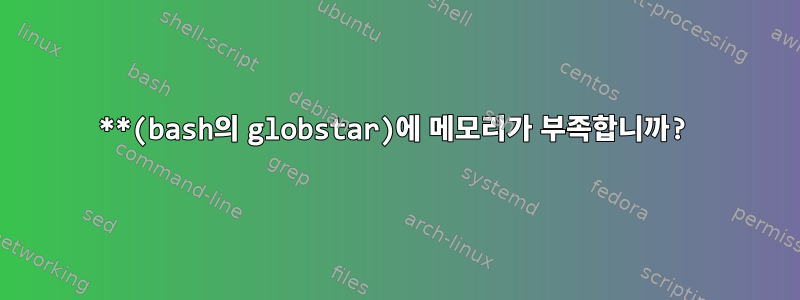 **(bash의 globstar)에 메모리가 부족합니까?