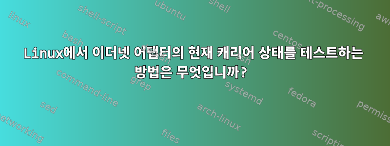 Linux에서 이더넷 어댑터의 현재 캐리어 상태를 테스트하는 방법은 무엇입니까?