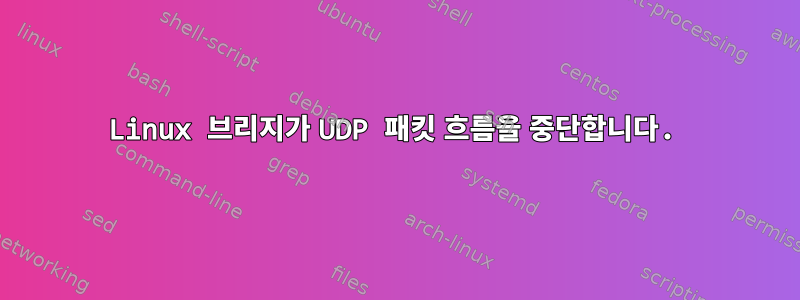 Linux 브리지가 UDP 패킷 흐름을 중단합니다.