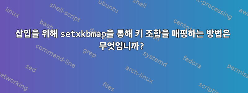 삽입을 위해 setxkbmap을 통해 키 조합을 매핑하는 방법은 무엇입니까?