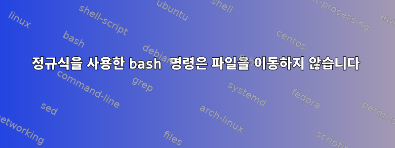 정규식을 사용한 bash 명령은 파일을 이동하지 않습니다