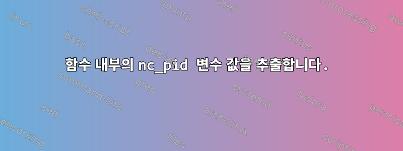 함수 내부의 nc_pid 변수 값을 추출합니다.