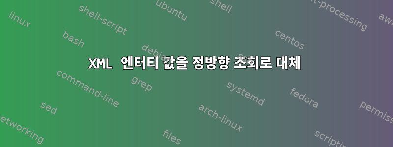 XML 엔터티 값을 정방향 조회로 대체