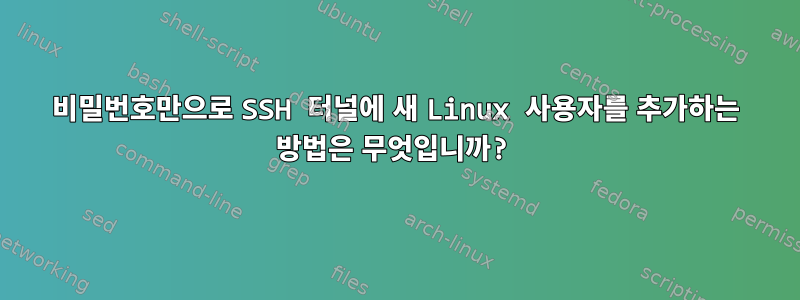 비밀번호만으로 SSH 터널에 새 Linux 사용자를 추가하는 방법은 무엇입니까?