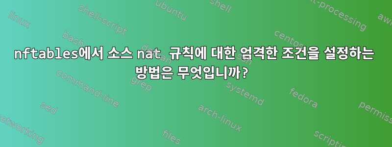 nftables에서 소스 nat 규칙에 대한 엄격한 조건을 설정하는 방법은 무엇입니까?