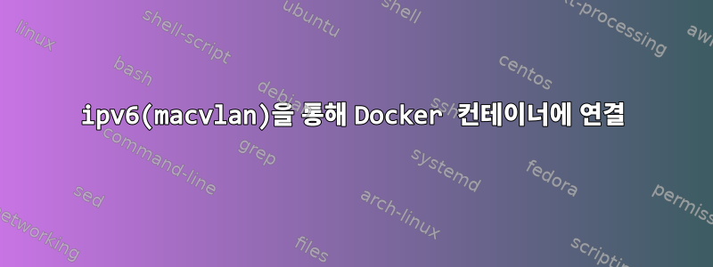 ipv6(macvlan)을 통해 Docker 컨테이너에 연결