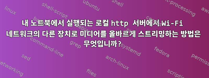 내 노트북에서 실행되는 로컬 http 서버에서 Wi-Fi 네트워크의 다른 장치로 미디어를 올바르게 스트리밍하는 방법은 무엇입니까?