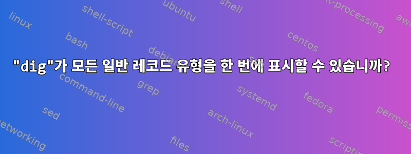 "dig"가 모든 일반 레코드 유형을 한 번에 표시할 수 있습니까?