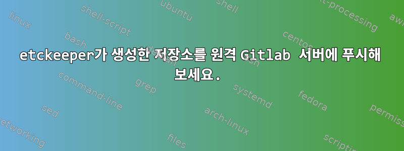 etckeeper가 생성한 저장소를 원격 Gitlab 서버에 푸시해 보세요.