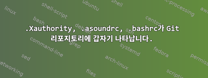 .Xauthority, .asoundrc, .bashrc가 Git 리포지토리에 갑자기 나타납니다.