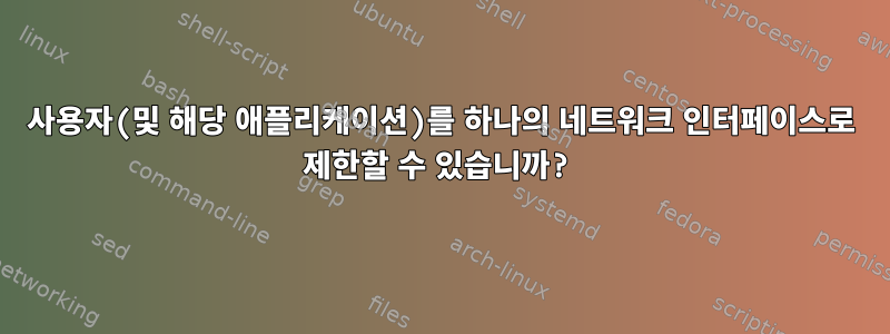 사용자(및 해당 애플리케이션)를 하나의 네트워크 인터페이스로 제한할 수 있습니까?