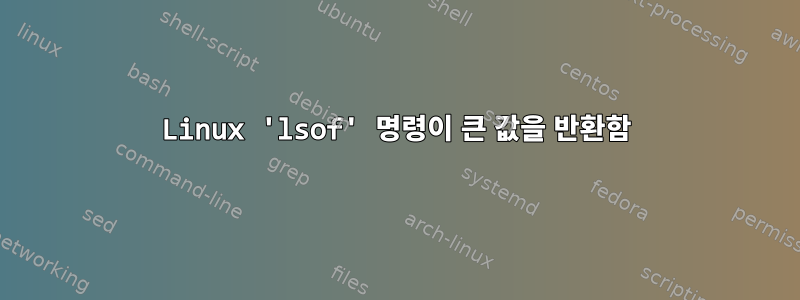 Linux 'lsof' 명령이 큰 값을 반환함