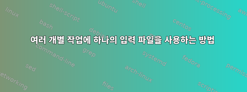 여러 개별 작업에 하나의 입력 파일을 사용하는 방법