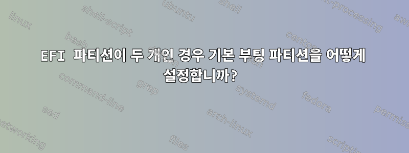 EFI 파티션이 두 개인 경우 기본 부팅 파티션을 어떻게 설정합니까?