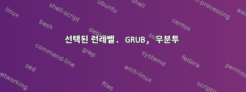 선택된 런레벨. GRUB, 우분투